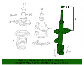 Front right shock absorber Toyota C-HR 18-19 Turkey built