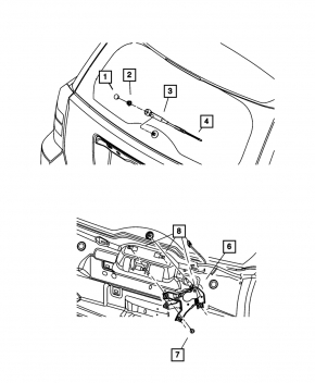 Rear wiper linkage with motor for Jeep Compass 11-16