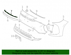 Front bumper upper center molding for Toyota bZ4X 22-26