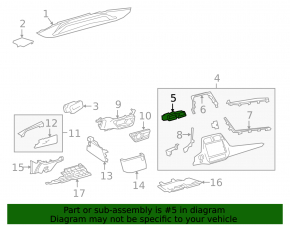 Air duct deflector dashboard central Toyota Prius 50 16-22 black