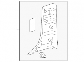Center pillar trim lower right Toyota Sienna 15-20 brown