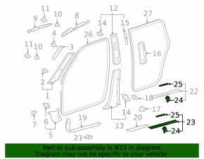Rear right outer door sill plate for Lexus RX300 98-03
