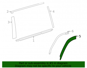 Rear left fender arch trim for Lexus LX600 LX700h 22-25 on the door