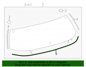 Rear window molding Toyota Rav4 13-18 lower