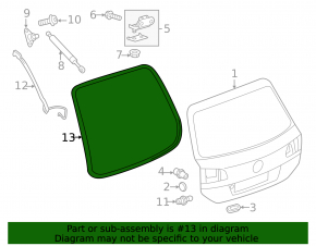 Rubber seal for trunk door VW Touareg 11-17