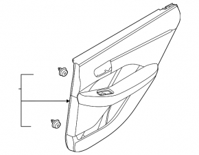 Door trim card rear left Hyundai Sonata 20-22 black, red stitching