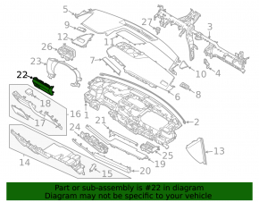 Left front panel trim for Kia K5 21-24, black with chrome