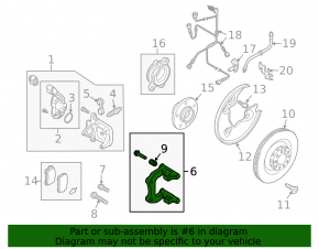 Rear left caliper bracket Audi A4 B8 08-16
