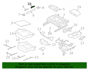Front left rear seat mount plug for Porsche Cayenne 19-23 black