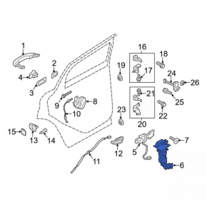 Rear right door glass guide Ford Escape MK3 13-19