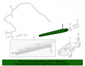 Rear wiper arm Mazda3 MPS 09-13