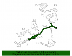 Exhaust line middle section with barrels Mazda6 03-05 2.3