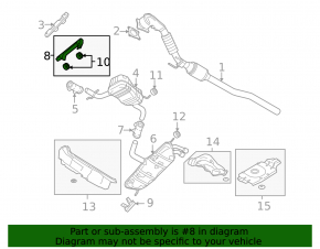 Front muffler bracket VW Jetta 11-18 USA without rubbers