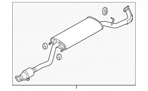 Exhaust line middle part Kia Sorento 14-15 3.3 sawed off catalyst, dents