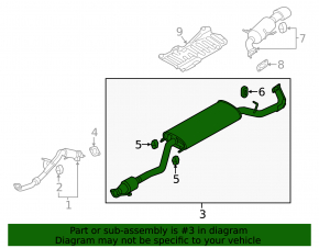 Exhaust line middle part Kia Sorento 14-15 3.3 sawed off catalyst, dents