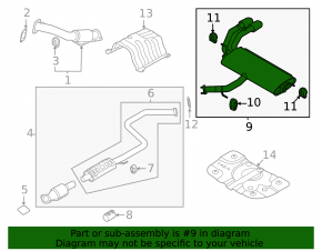 Rear muffler with barrel Hyundai Elantra 21-23 1.6
