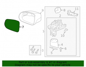 Mirror element left Volvo XC90 16-23