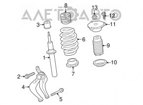 Front left shock absorber Volvo XC90 16-17 T5, T6 rusty