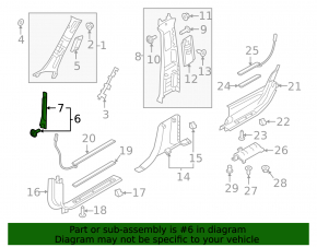 Front pillar trim middle right Volvo XC90 16-22 gray