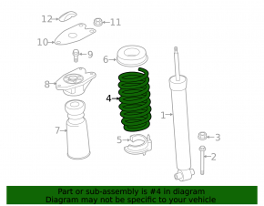 Rear left spring BMW 3 F30 12-18 awd