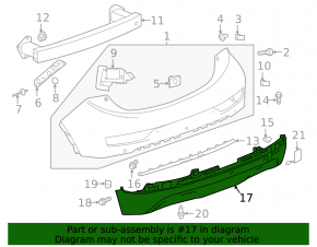 Rear bumper bare lower part Chevrolet Bolt 17-21