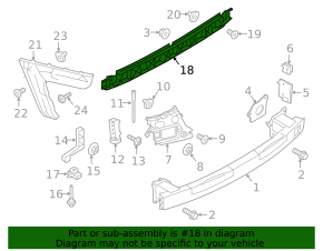 Rear bumper mount central Audi A6 C7 16-18 rest