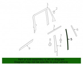 Rear right door glass guide BMW X3 F25 11-17