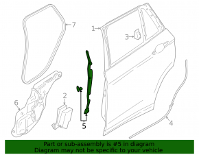 Door seal side rear right BMW X1 F48 16-22 front