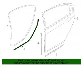 Door seal rear left BMW 7 G12 16-22 bottom