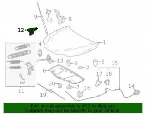 Left hood latch hook for Lexus NX 22-25