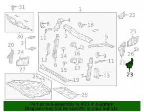 Left wing bracket Toyota Prius 30 14-15