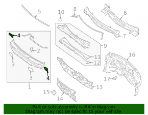 Seal wing hood-wing left Nissan Pathfinder 13-20 rear