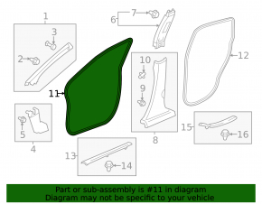 Door seal front left Honda CRV 17-22