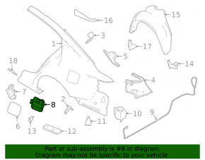 Nissan Altima 19-24 Fuel Door Housing