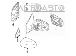 Door corner mirror inner front left Nissan Murano z51 09-14