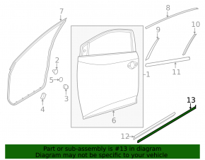 Door seal on the threshold right Nissan Murano z52 15-24