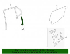 Rear right door glass guide Chevrolet Equinox 18-