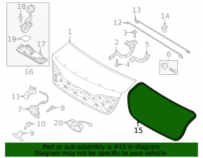 Hyundai Sonata 18-19 Trunk Lid Seal