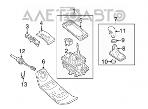 Gear knob Audi A4 B8 13-16 rest leather black