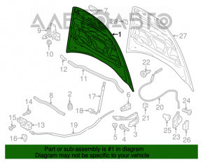 Naked hood Porsche Cayenne 958 11-14
