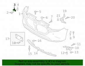 Left front bumper mount for Mazda 3 19-26 on the wing