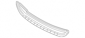 Lower grille front bumper Ford Fiesta 14-19 rest gloss with chrome strip