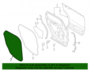 Rear left door seal for Lincoln MKX 16-18