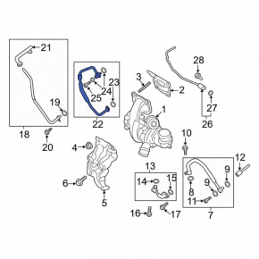 Lincoln MKC 17-19 2.0T Turbocharger Cooling Pipe Intake