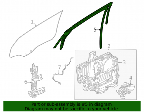 Rear right glass seal Ford Mustang Mach-E 21-23