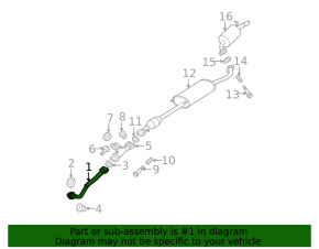 Lexus RX300 RX330 04-06 front exhaust pipe with lambda sensor, rusty