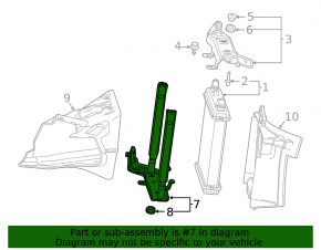 Side radiator bracket lower right Chevrolet Camaro 16-23 6.2 metal