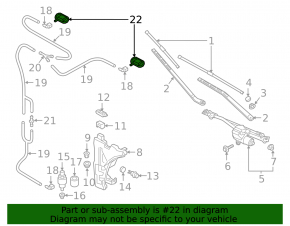 Windshield washer nozzle right Audi A4 B9 17-25 with heating