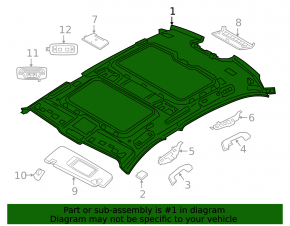 BMW 7 G12 16-22 roof lining for panoramic, beige