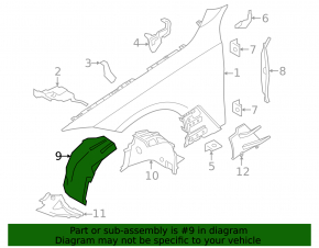 Front right fender liner for BMW 4 Series G22 G26 21-25 Without m Sport Design